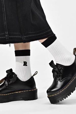 Cute Everyday Outfits, Outfit Inspo Casual Ribbon-Laced Chunky Platform Boots