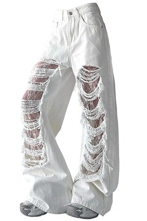 Cute Everyday Outfits, Outfit Inspo Casual Ripped Lace Baggy Jeans