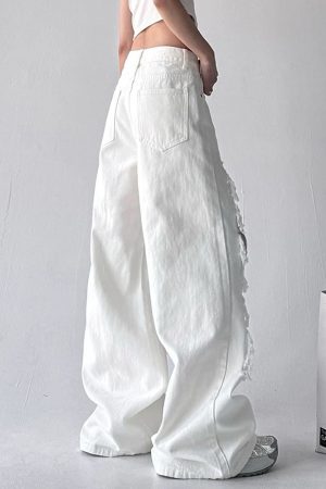 Cute Everyday Outfits, Outfit Inspo Casual Ripped Lace Baggy Jeans