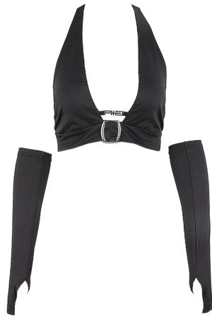 Cute Everyday Outfits, Outfit Inspo Casual Risk Business Top & Arm Gloves Set