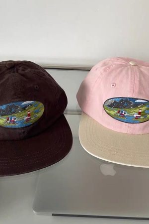 Cute Everyday Outfits, Outfit Inspo Casual River Lighthouse Embroidery Cap