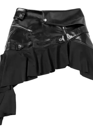 Cute Everyday Outfits, Outfit Inspo Casual Rock The Scene Asymmetric Leather Skirt