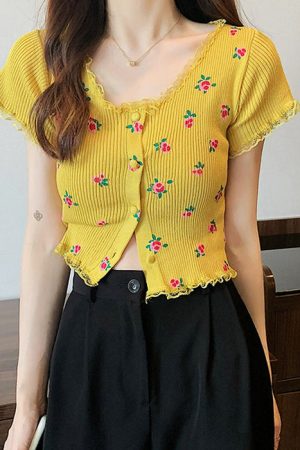 Cute Everyday Outfits, Outfit Inspo Casual Rose Ribbed Button Up Top