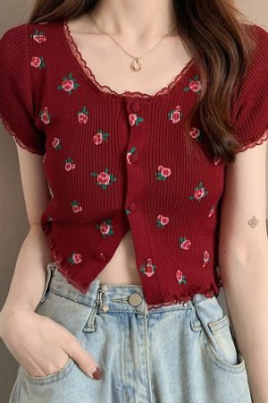 Cute Everyday Outfits, Outfit Inspo Casual Rose Ribbed Button Up Top
