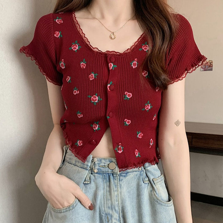 Cute Everyday Outfits, Outfit Inspo Casual Rose Ribbed Button Up Top