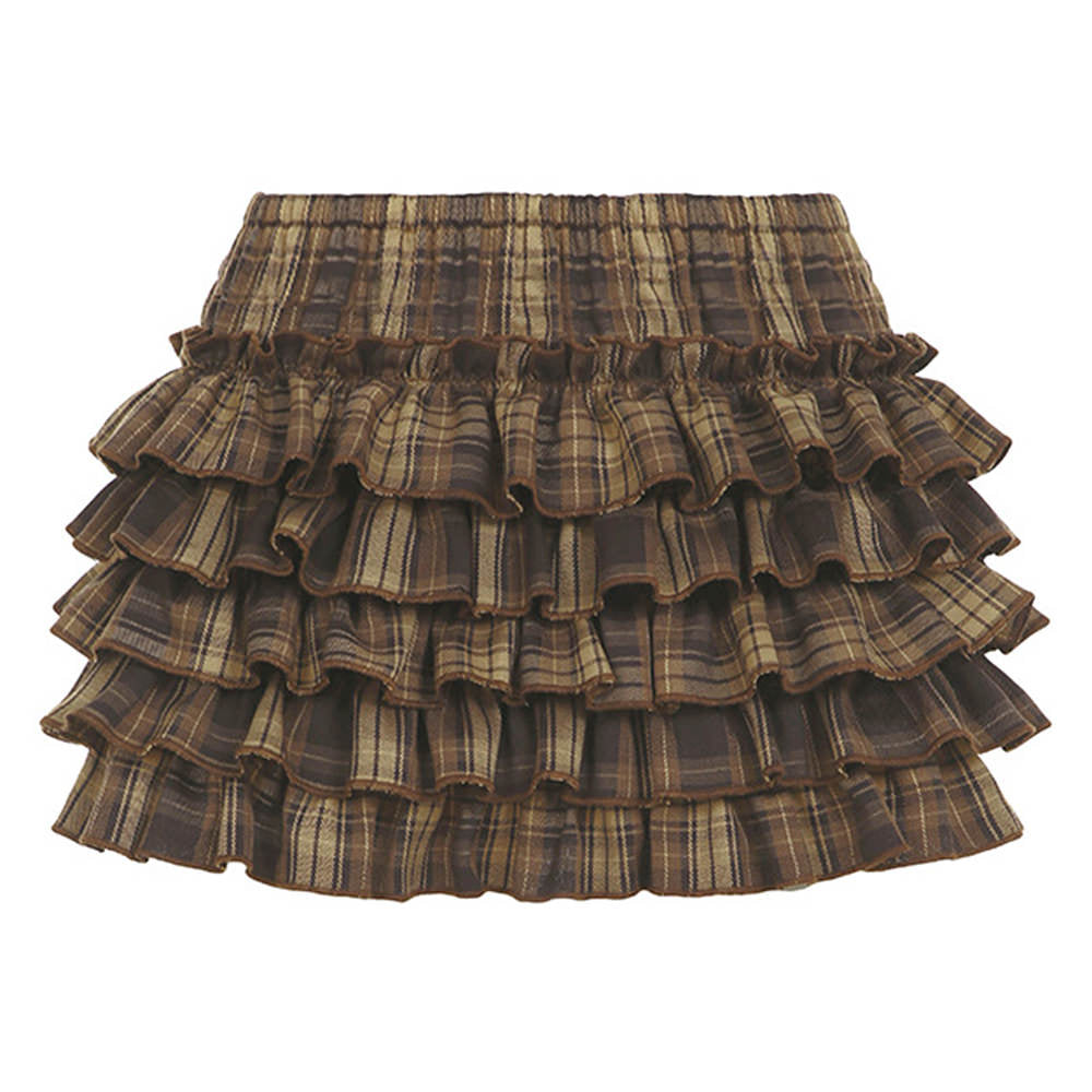 Cute Everyday Outfits, Outfit Inspo Casual Ruffle Tiered Plaid Mini Skirt