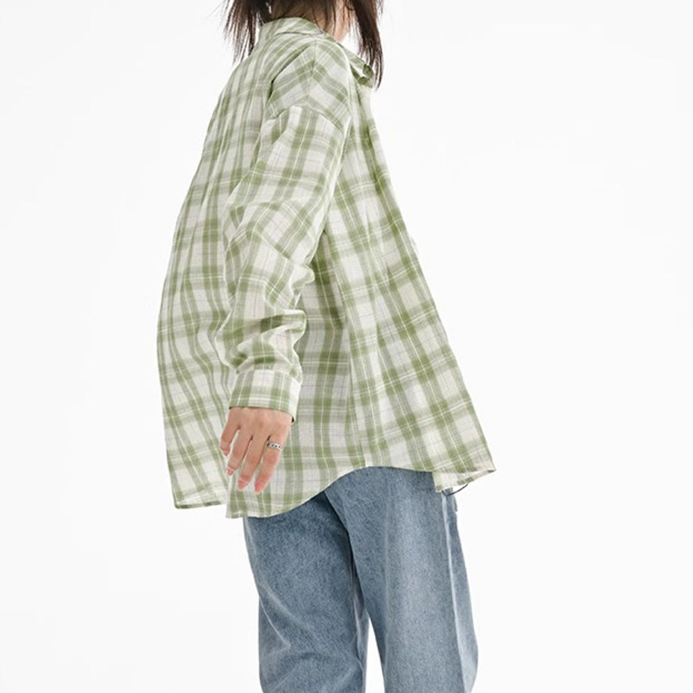 Cute Everyday Outfits, Outfit Inspo Casual Sage Green Plaid Oversized Shirt Cute Everyday Outfits, Outfit Inspo Casual Sage Green Plaid Oversized Shirt