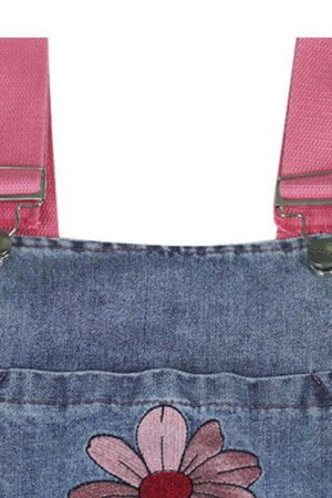 Cute Everyday Outfits, Outfit Inspo Casual Sakura Embroidery Dungaree Shorts