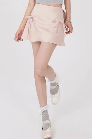 Cute Everyday Outfits, Outfit Inspo Casual Satin Mini Skirt with Bows
