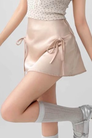 Cute Everyday Outfits, Outfit Inspo Casual Satin Mini Skirt with Bows