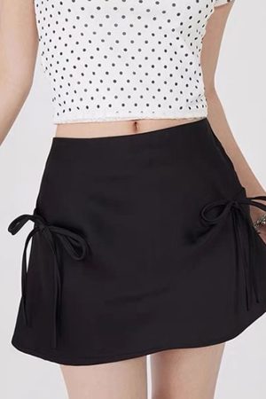 Cute Everyday Outfits, Outfit Inspo Casual Satin Mini Skirt with Bows