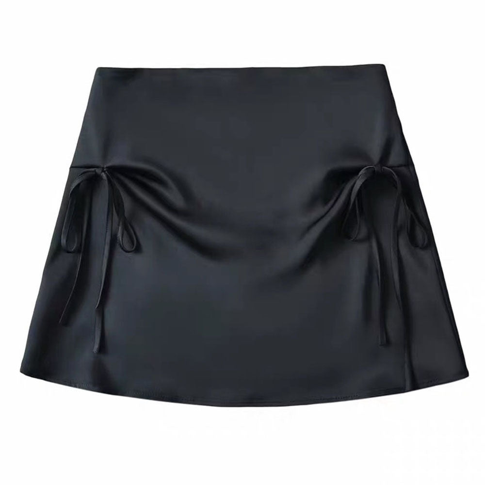 Cute Everyday Outfits, Outfit Inspo Casual Satin Mini Skirt with Bows Cute Everyday Outfits, Outfit Inspo Casual Satin Mini Skirt with Bows