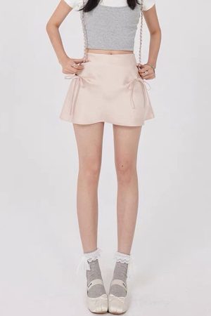 Cute Everyday Outfits, Outfit Inspo Casual Satin Mini Skirt with Bows