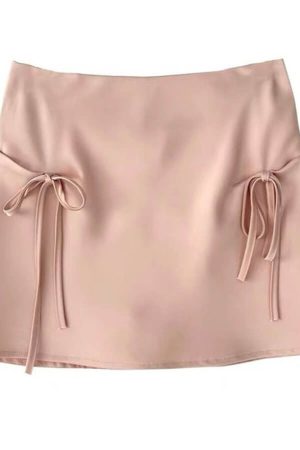 Cute Everyday Outfits, Outfit Inspo Casual Satin Mini Skirt with Bows