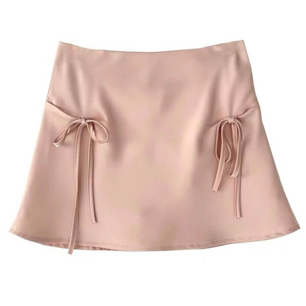 Cute Everyday Outfits, Outfit Inspo Casual Satin Mini Skirt with Bows