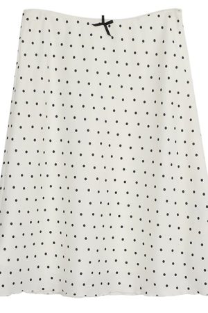Cute Everyday Outfits, Outfit Inspo Casual Satin Polka Dot Midi Skirt