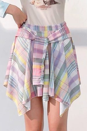 Cute Everyday Outfits, Outfit Inspo Casual Secret Crush Pastel Plaid Skirt