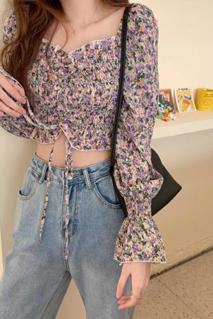 Cute Everyday Outfits, Outfit Inspo Casual Secret Garden Crop Top