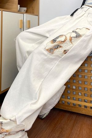 Cute Everyday Outfits, Outfit Inspo Casual Self Made Lace Detail Baggy Jeans