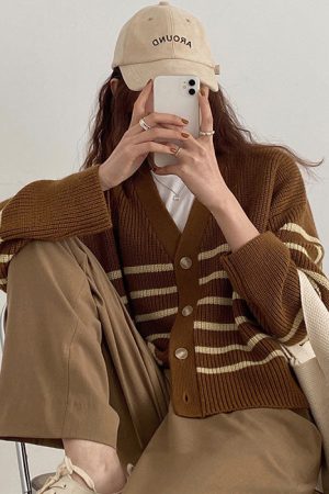 Cute Everyday Outfits, Outfit Inspo Casual Self Made Striped Cardigan