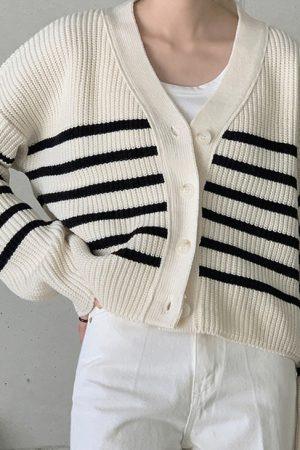Cute Everyday Outfits, Outfit Inspo Casual Self Made Striped Cardigan