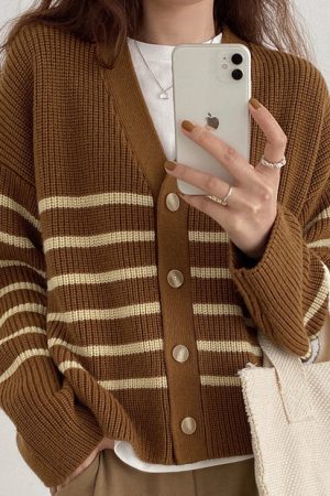 Cute Everyday Outfits, Outfit Inspo Casual Self Made Striped Cardigan