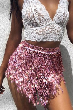 Cute Everyday Outfits, Outfit Inspo Casual Sequin Fringe Skirt