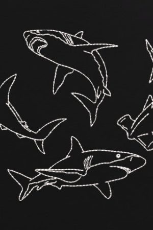 Cute Everyday Outfits, Outfit Inspo Casual Shark Embroidered T-Shirt