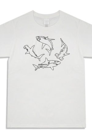 Cute Everyday Outfits, Outfit Inspo Casual Shark Embroidered T-Shirt