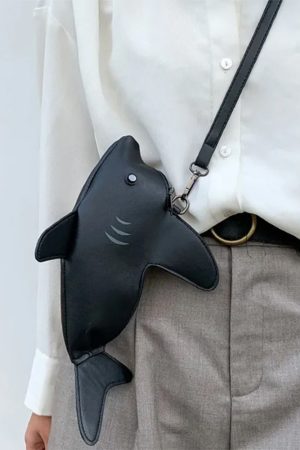 Cute Everyday Outfits, Outfit Inspo Casual Shark-Shaped Crossbody Bag