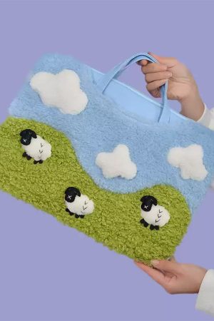 Cute Everyday Outfits, Outfit Inspo Casual Sheep Embroidery Aesthetic Handbag