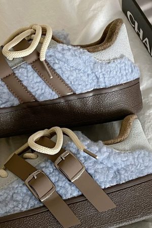 Cute Everyday Outfits, Outfit Inspo Casual Sherpa Buckle Straps Sneakers