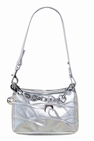Cute Everyday Outfits, Outfit Inspo Casual Silver Bows Shoulder Bag