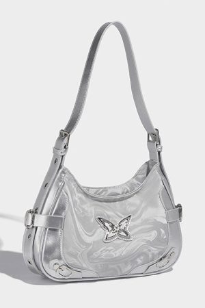 Cute Everyday Outfits, Outfit Inspo Casual Silver Butterfly Shoulder Bag
