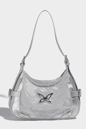 Cute Everyday Outfits, Outfit Inspo Casual Silver Butterfly Shoulder Bag