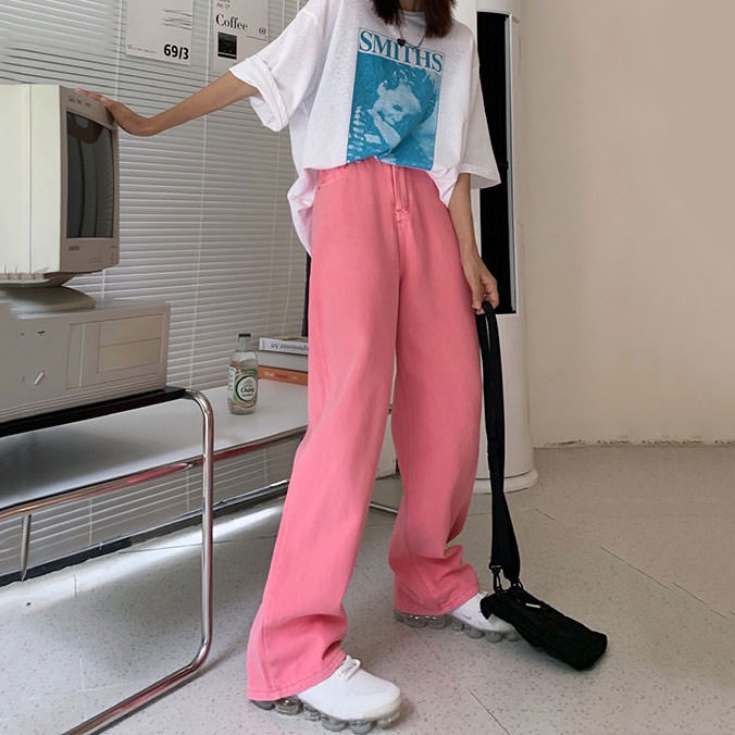Cute Everyday Outfits, Outfit Inspo Casual Skater Girl Aesthetic Wide Neon Jeans