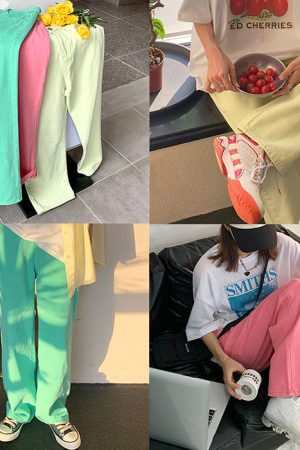 Cute Everyday Outfits, Outfit Inspo Casual Skater Girl Aesthetic Wide Neon Jeans