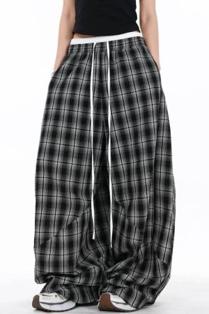 Cute Everyday Outfits, Outfit Inspo Casual Skater Girl Plaid Wide Leg Pants