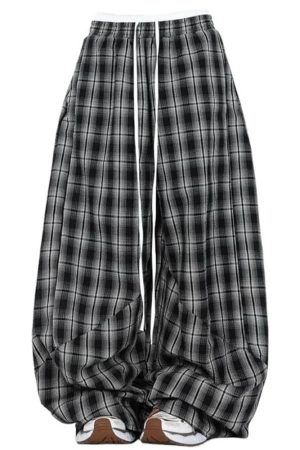 Cute Everyday Outfits, Outfit Inspo Casual Skater Girl Plaid Wide Leg Pants