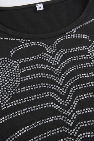 Cute Everyday Outfits, Outfit Inspo Casual Skeleton Rhinestone Long Sleeve Top