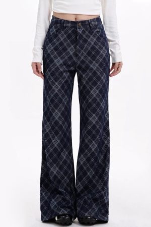 Cute Everyday Outfits, Outfit Inspo Casual Skippin' School Blue Plaid Pants