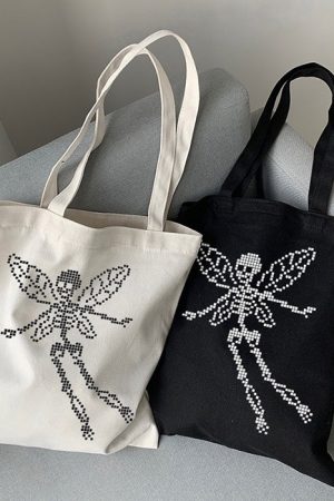 Cute Everyday Outfits, Outfit Inspo Casual Skull Butterfly Canvas Bag