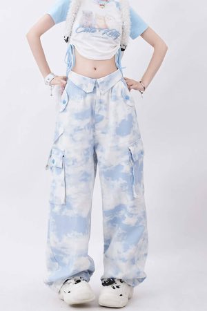 Cute Everyday Outfits, Outfit Inspo Casual Sky Blue Cargo Pants