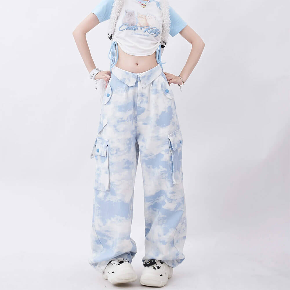Cute Everyday Outfits, Outfit Inspo Casual Sky Blue Cargo Pants Cute Everyday Outfits, Outfit Inspo Casual Sky Blue Cargo Pants