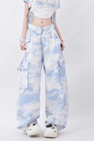 Cute Everyday Outfits, Outfit Inspo Casual Sky Blue Cargo Pants