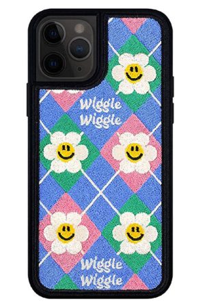 Cute Everyday Outfits, Outfit Inspo Casual Smiley Flower Embroidery iPhone Case