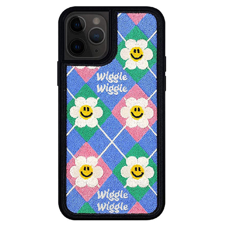Cute Everyday Outfits, Outfit Inspo Casual Smiley Flower Embroidery iPhone Case