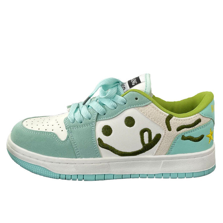 Cute Everyday Outfits, Outfit Inspo Casual Smiling Face Embroidery Mint Green Sneakers Cute Everyday Outfits, Outfit Inspo Casual Smiling Face Embroidery Mint Green Sneakers