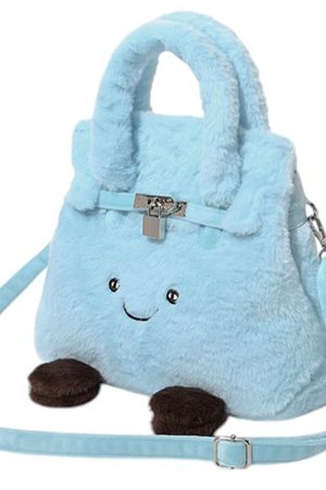 Cute Everyday Outfits, Outfit Inspo Casual Smiling Face Plush Handbag
