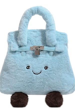 Cute Everyday Outfits, Outfit Inspo Casual Smiling Face Plush Handbag